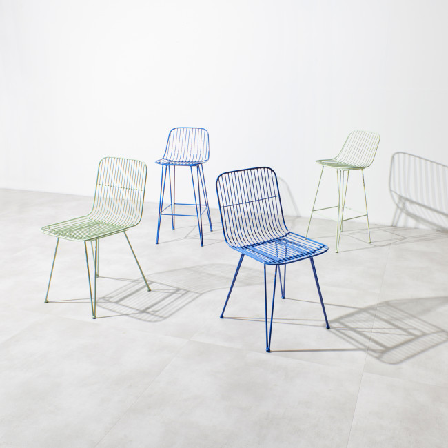 Lot de 2 chaises design en métal Ombra