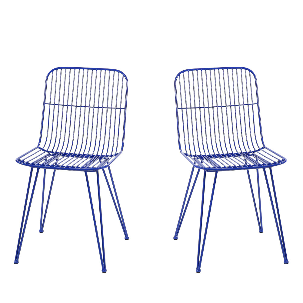 Ombra - Lot de 2 chaises design en métal - Couleur - Bleu