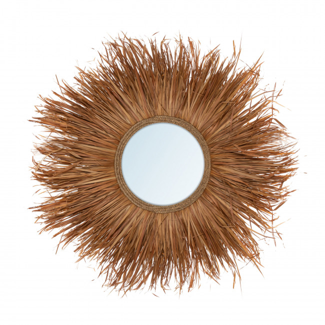 Grass - Miroir rond en fibre naturelle ø100cm