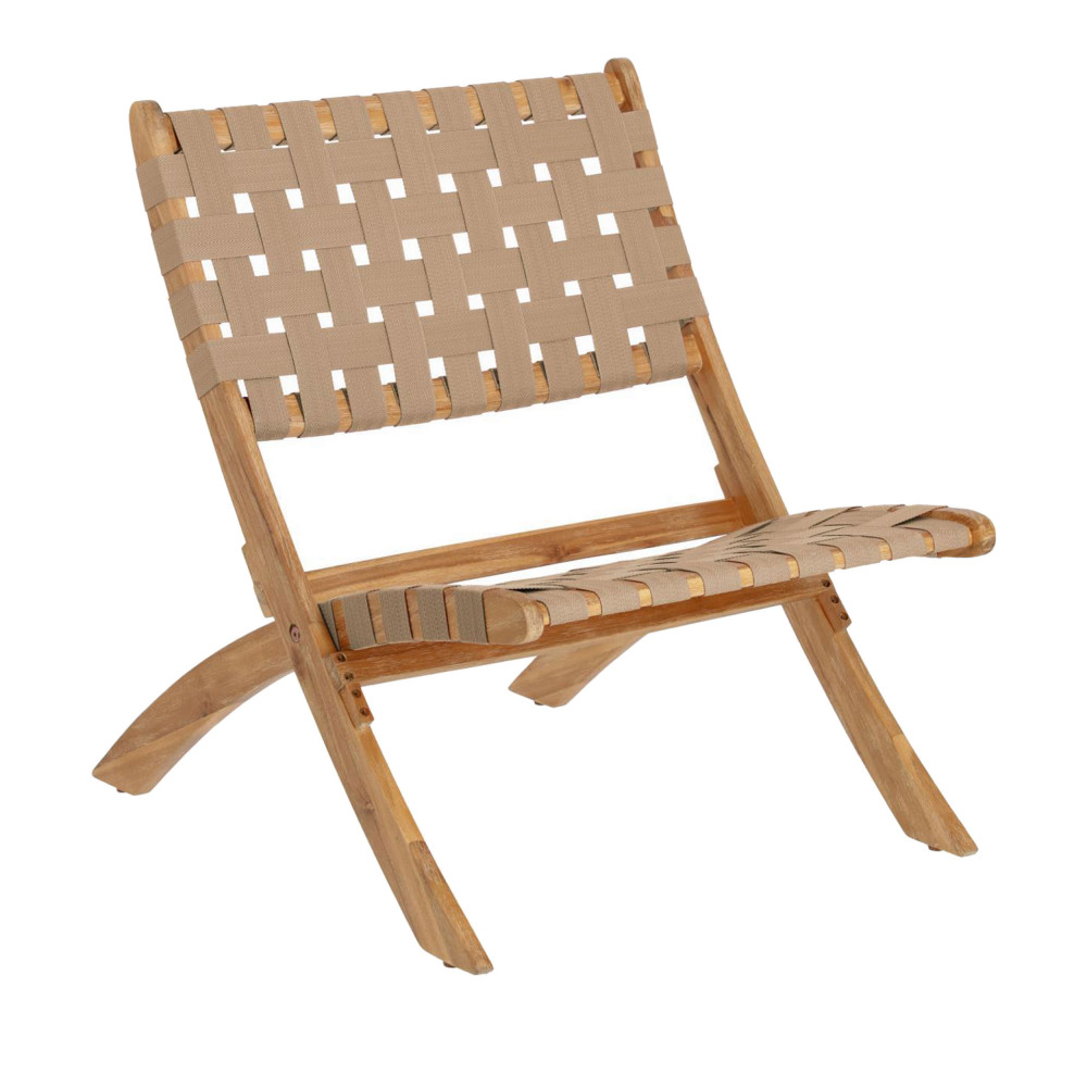 Chabeli - Chaise pliante design en bois - Couleur - Beige