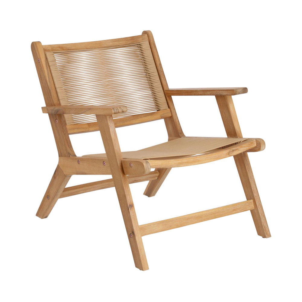 geralda - fauteuil de jardin en bois et résine tressée - couleur - bois clair
