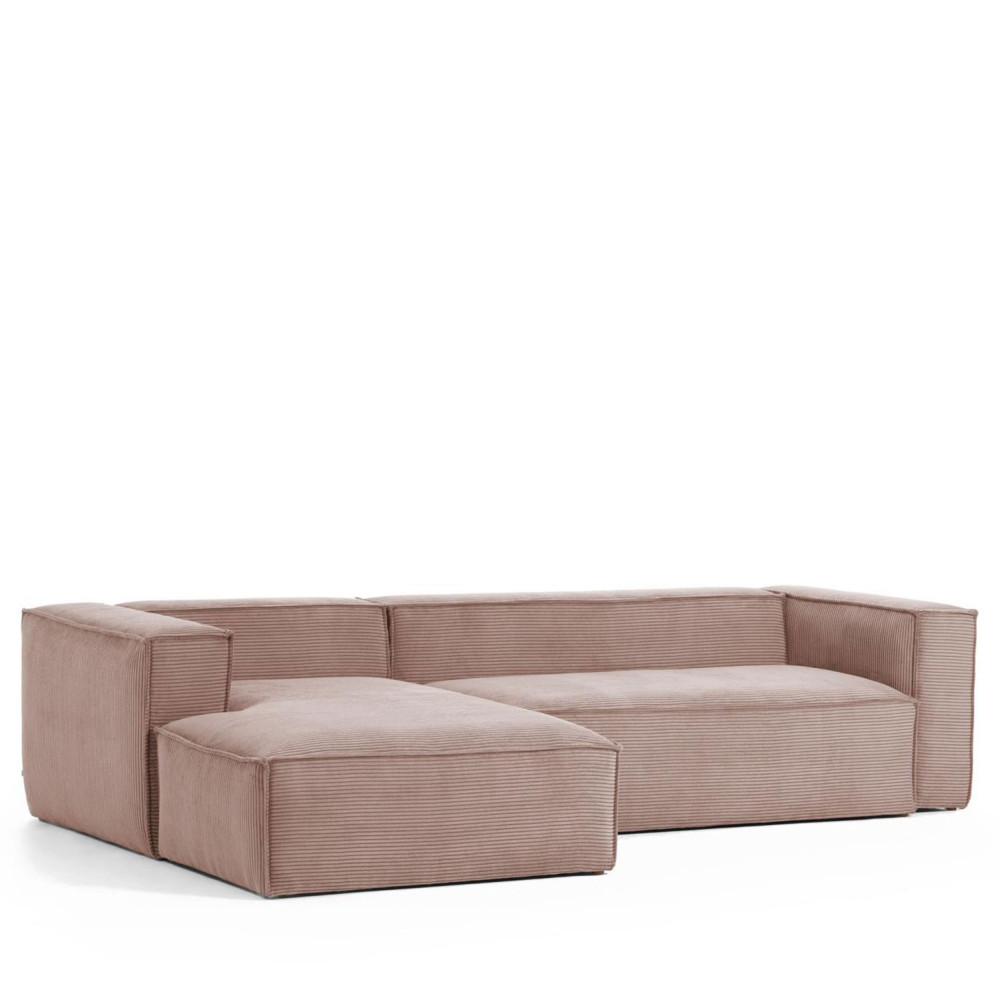 Canapé d'angle 3 places Rose Velours Design
