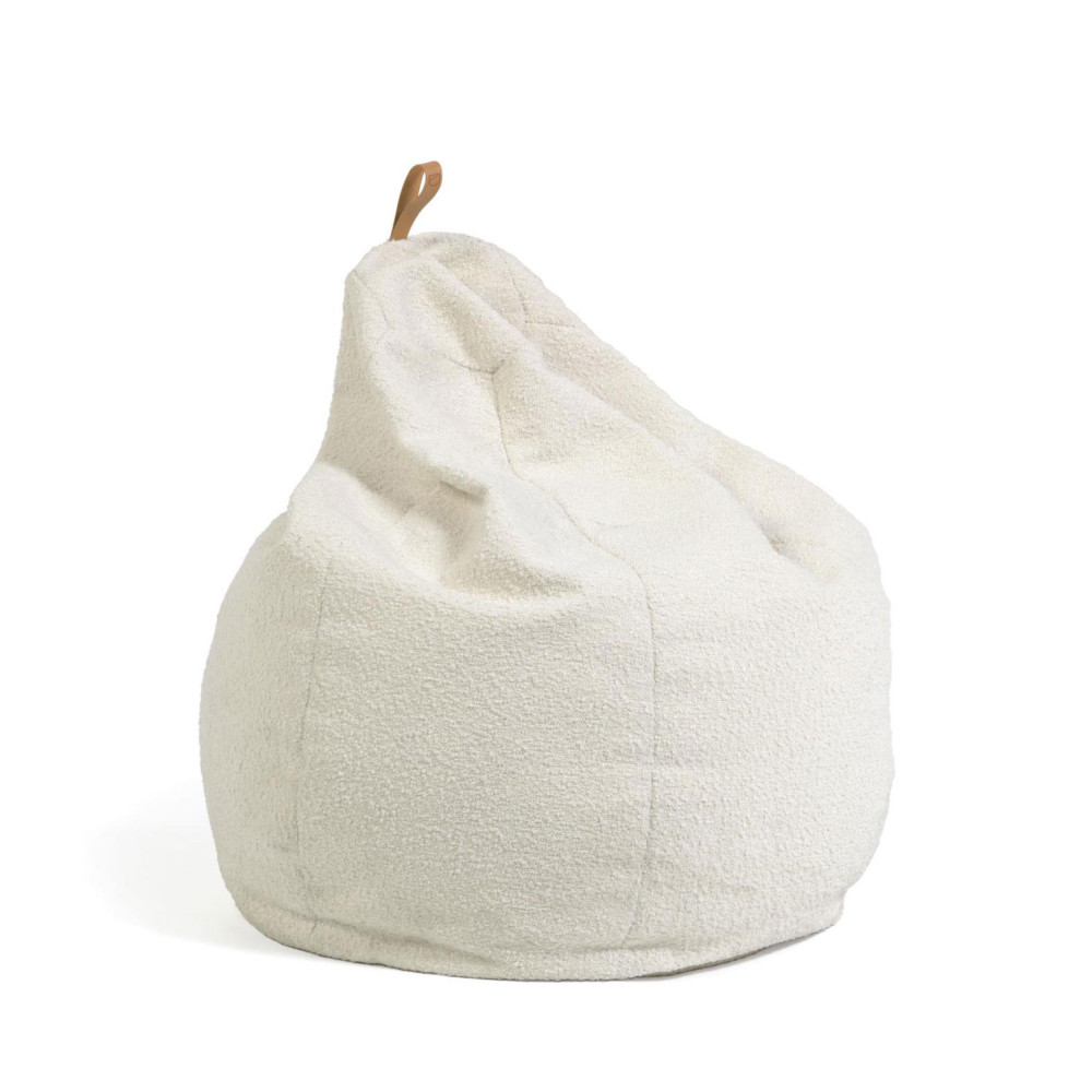 vicka - pouf poire en tissu - couleur - blanc