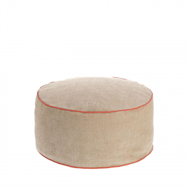 Dalila - pouf extérieur rond en tissu 100 % PET