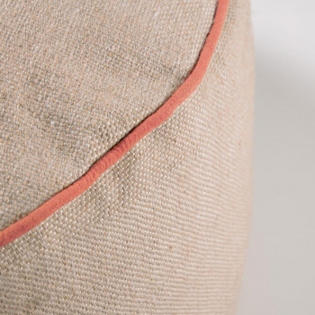 Dalila - pouf extérieur rond en tissu 100 % PET