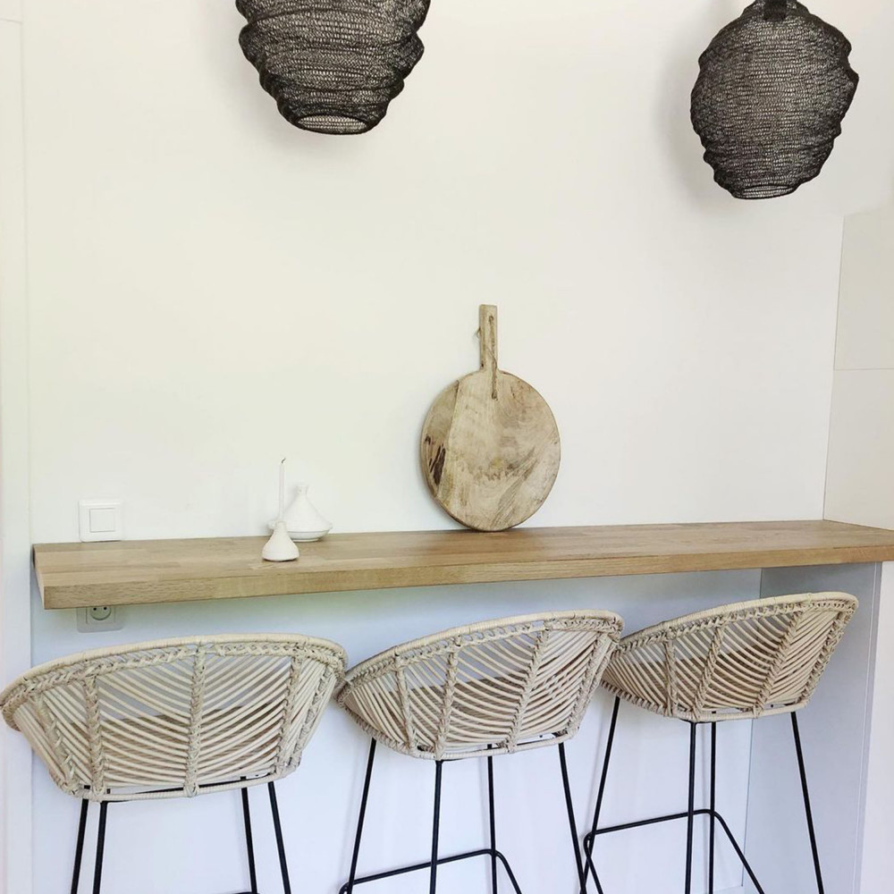 Tabouret de bar en rotin 76 cm Naulu