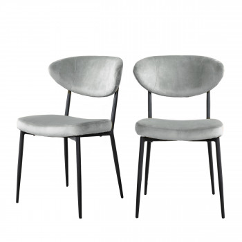 Grafton - 2 chaises en métal et velours