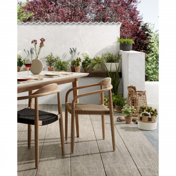 Nina - 4 chaises en eucalyptus et corde