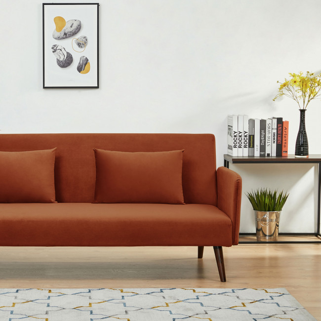 Canapé convertible 3 places velours Nielson