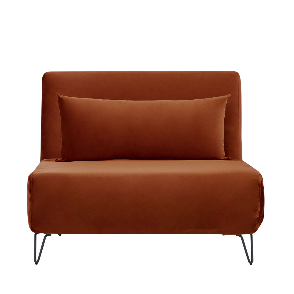 Joe Harper - Fauteuil convertible en velours - Couleur - Rouille