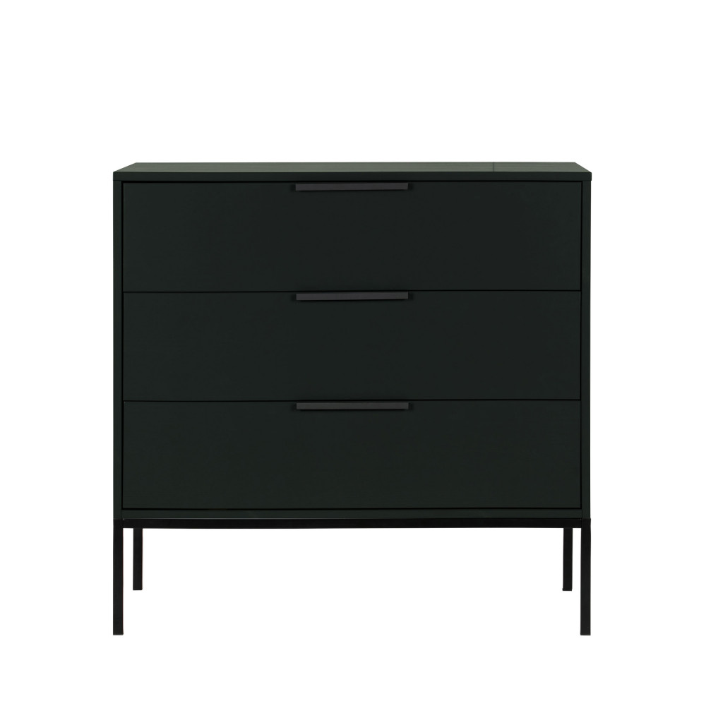 Adam - Commode 3 tiroirs en bois - Couleur - Noir