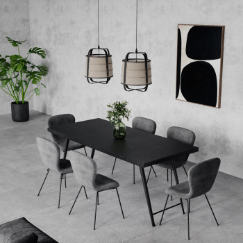 Daia - 2 chaises en velours pieds métal