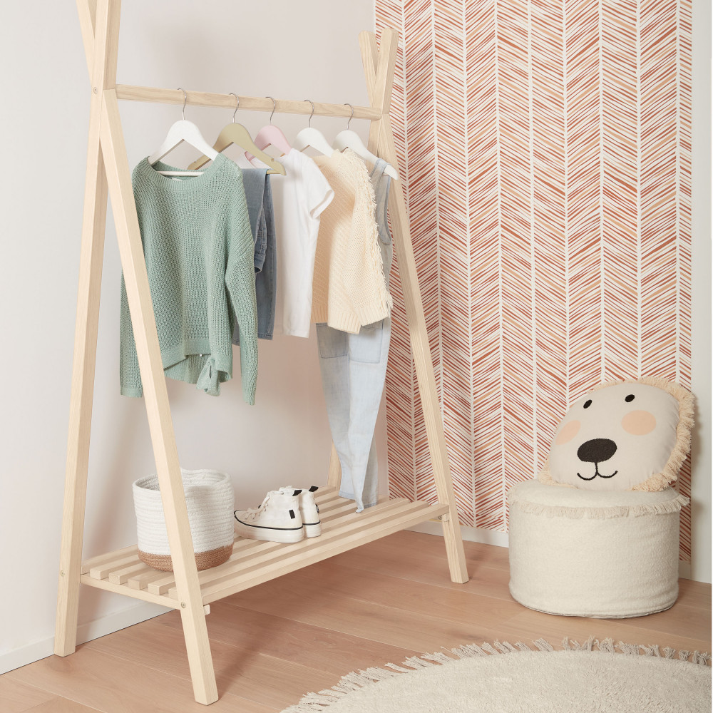 Portant A Vetements Tipi En Bois 148x50cm Kave Home Maralis Drawer