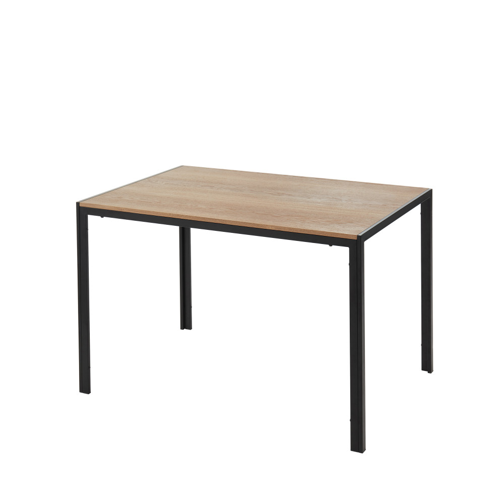 Tuzi - Table à manger plaquée frêne et métal 120 x 80 cm - Couleur - Bois clair