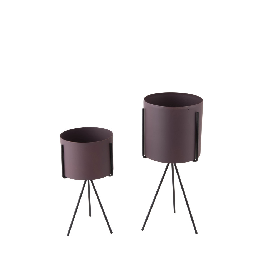 Pedestal - 2 cache-pots rond en métal - Couleur - Violet