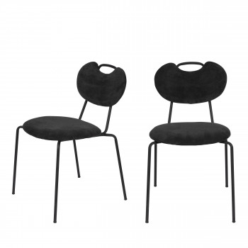Aspen - 2 chaises en tissu et métal