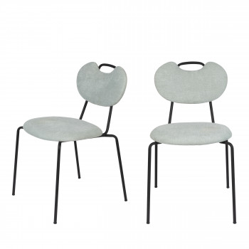 Aspen - 2 chaises en tissu et métal