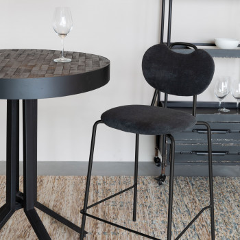 Aspen - 2 tabourets de bar en tissu et métal 65cm