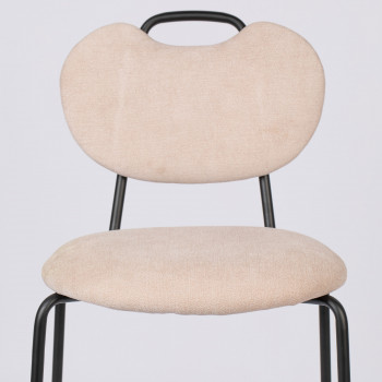 Aspen - 2 tabourets de bar en tissu et métal 65cm
