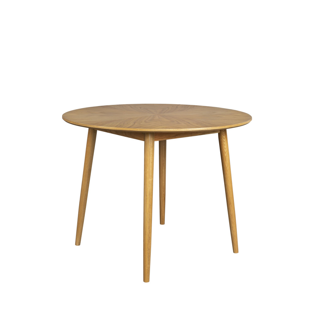 Fabio - Table à manger ronde en bois ø100cm - Couleur - Bois clair