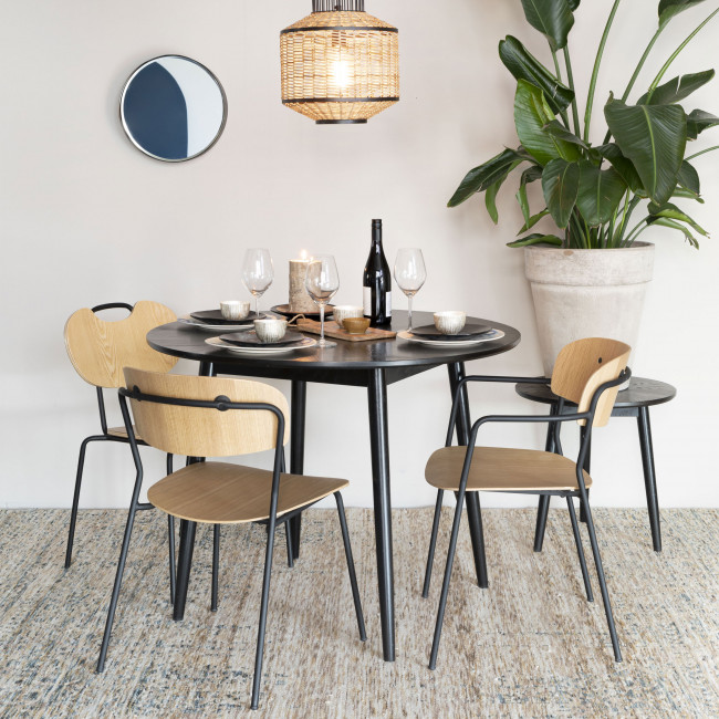 Fabio - Table à manger ronde en bois ø100cm