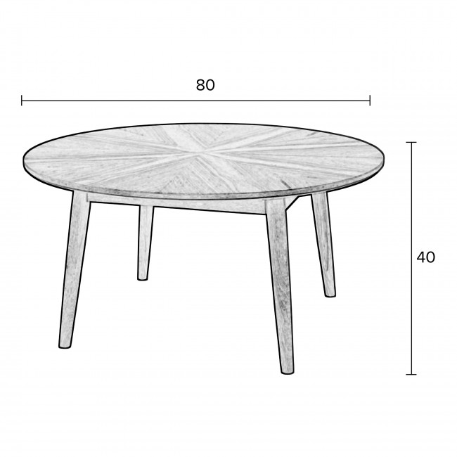 Fabio - Table basse d'appoint ronde en bois ø80cm