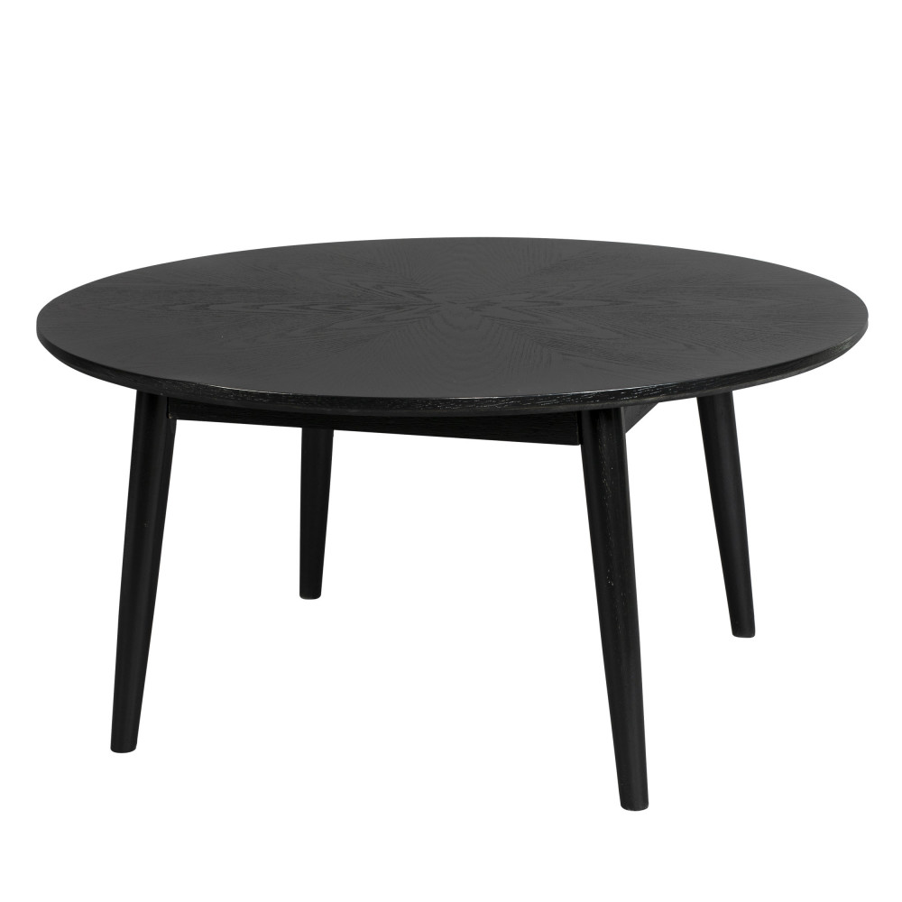 fabio - table basse d'appoint ronde en bois ø80cm - couleur - noir