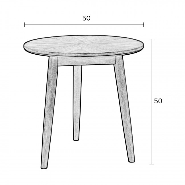 Fabio - Table d'appoint ronde en bois ø50cm