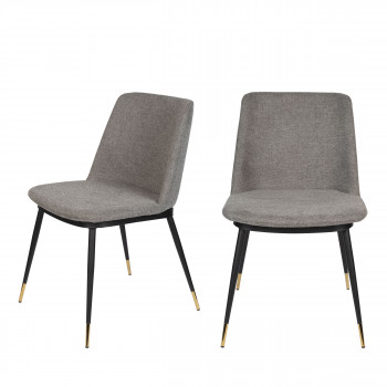 Lionel - 2 chaises en tissu et métal