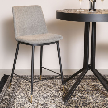 Lionel - 2 tabourets de bar en tissu et métal 65cm