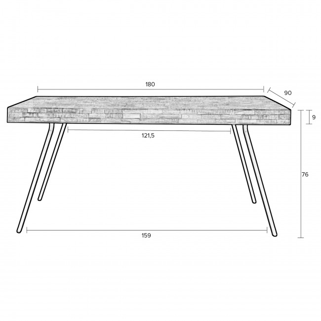 Table à manger teck recyclé 160x78 Suri de Dutchbone