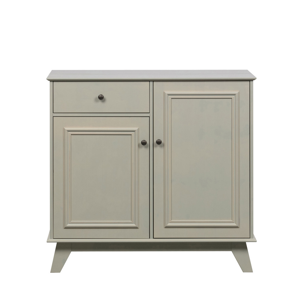 Lily - Commode pour enfant 2 portes 1 tiroir en pin massif - Couleur - Vert de gris