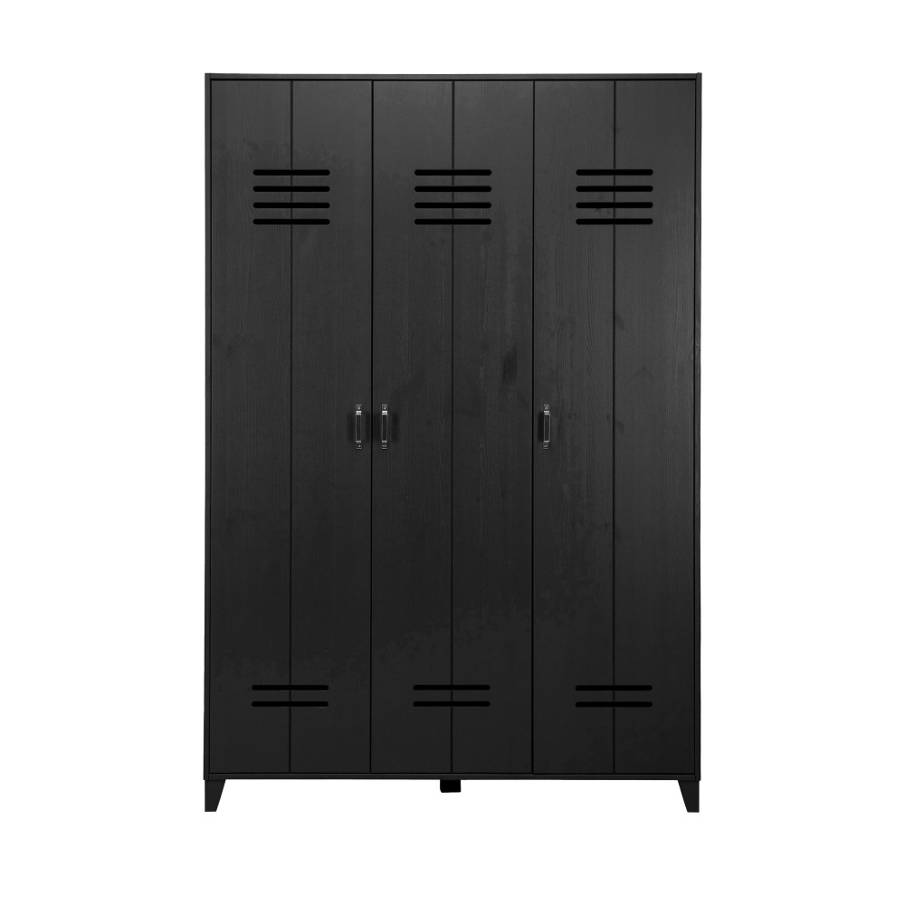 Locker - Armoire vestiaire 3 portes - Couleur - Noir