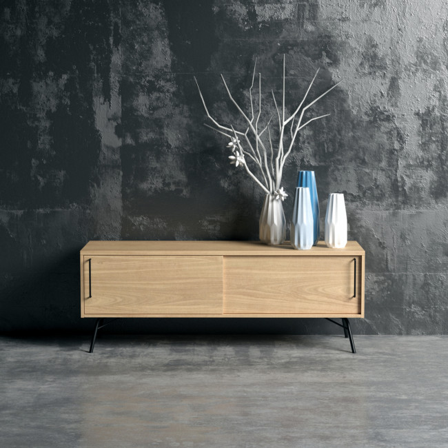 Meuble TV design bois et métal Ashburn 