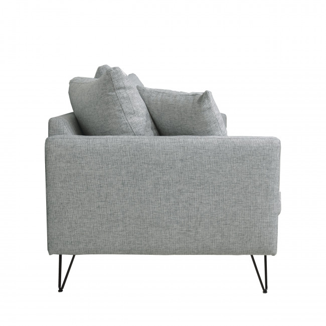 Villabon - Canapé 4 places en tissu pieds noirs