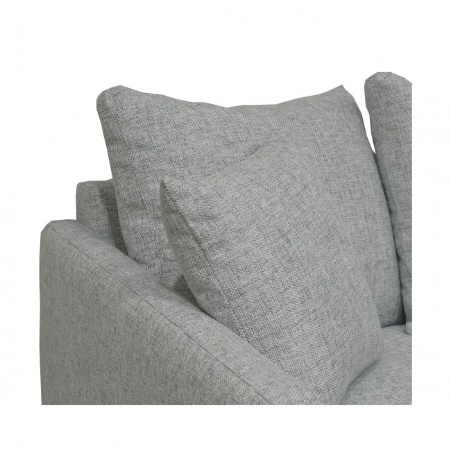 Villabon - Canapé 4 places en tissu pieds noirs