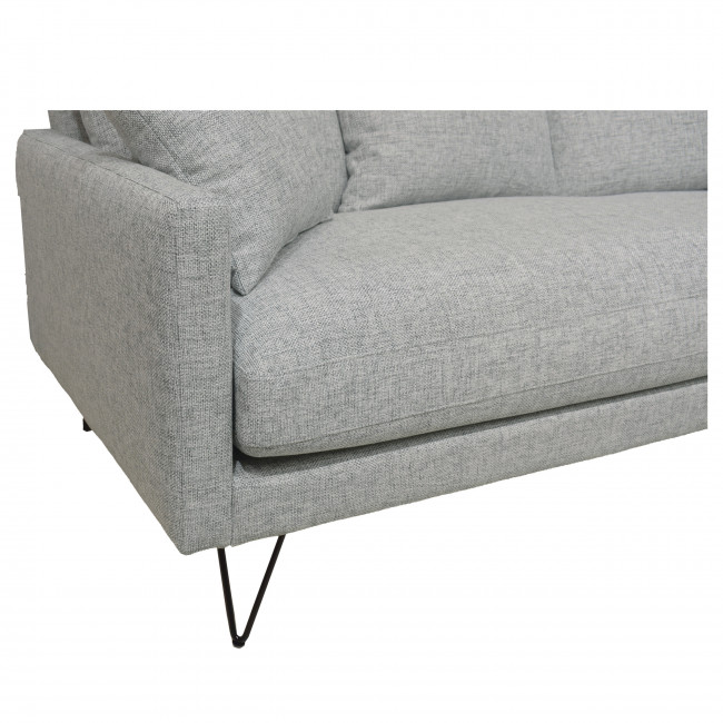 Villabon - Canapé 4 places en tissu pieds noirs