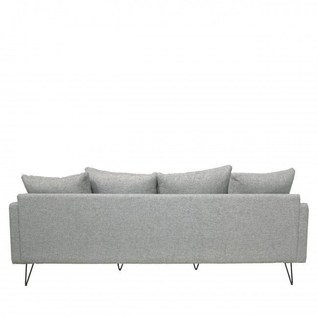 Villabon - Canapé 4 places en tissu pieds noirs