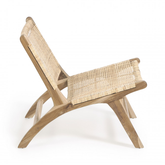 Fauteuil lounge en teck et rotin Kave Home  BEIDA  Drawer