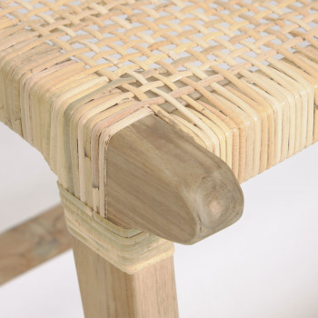 Beida - Banc en teck et rotin 120cm