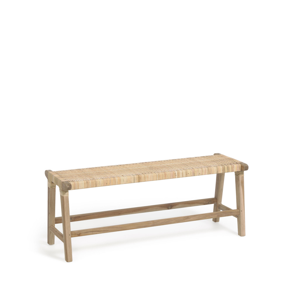 Beida - Banc en teck et rotin 120cm - Couleur - Naturel