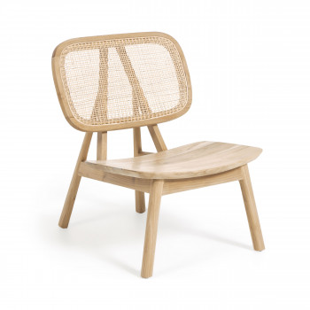 Nadra - Fauteuil design en teck et rotin