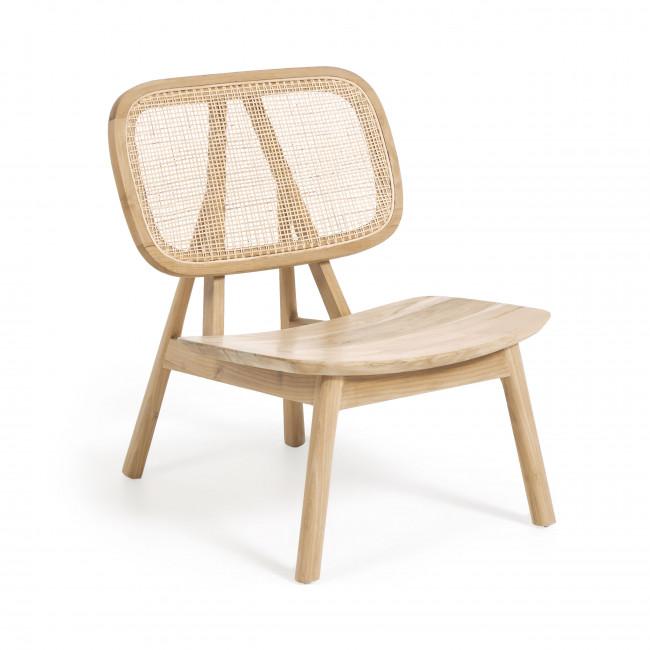 Nadra - Fauteuil design en teck et rotin