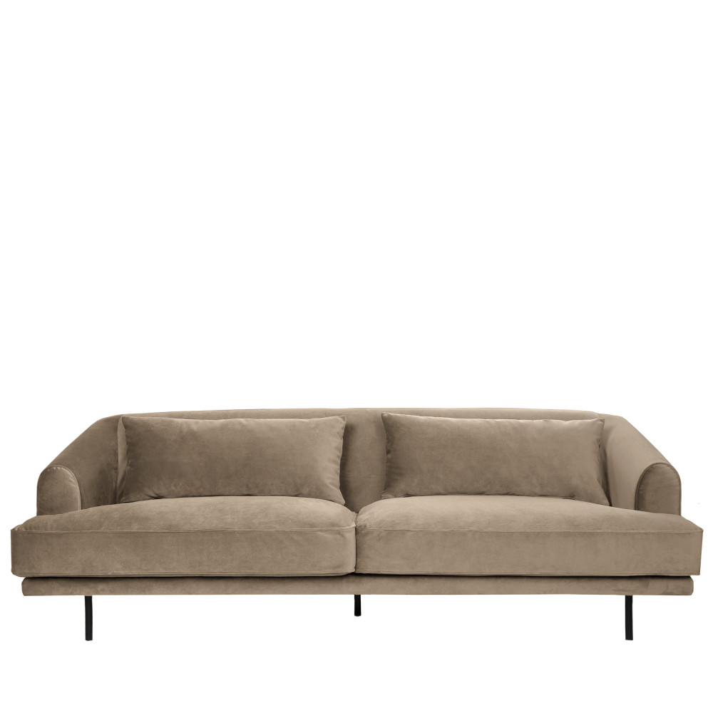 Winsen - Canapé 4 places en velours pieds droits en métal - Couleur - Beige