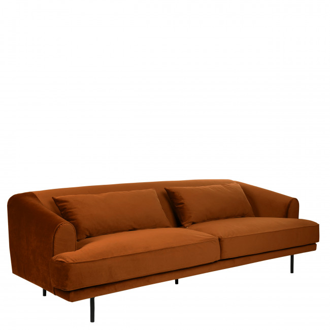 Winsen - Canapé 4 places en velours pieds droits en métal