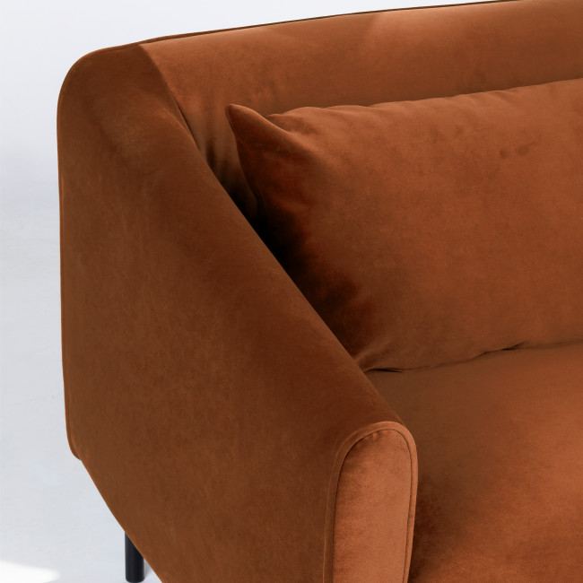 Winsen - Fauteuil en velours pieds droits en métal