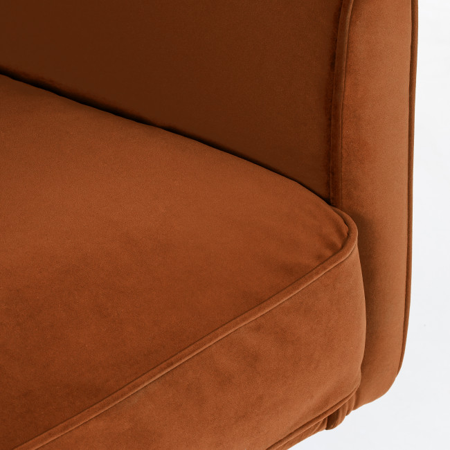 Winsen - Fauteuil en velours pieds droits en métal