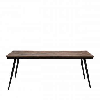 Ranggo - Table en métal et teck recyclé 180x90cm