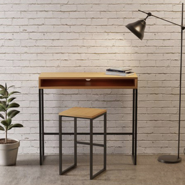 Tabouret métal et chêne Frame