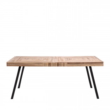 Pamenang - Table en métal et teck recyclé 180x90cm